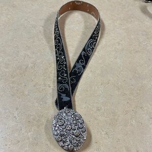 Nocona Black and Silver Women's Belt